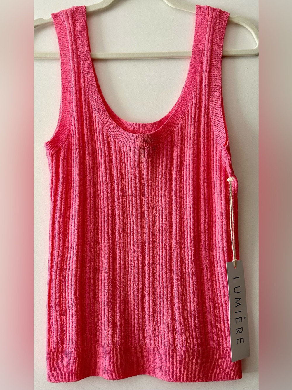 NWT - Lumiere Pink Ribbed Knit Tank